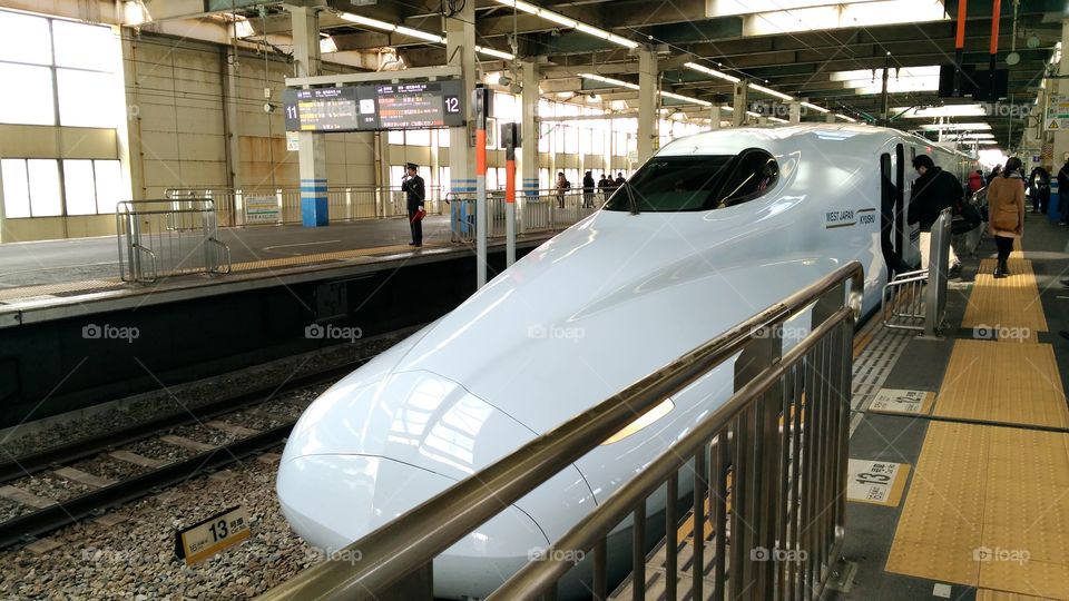 Ready to go! magestic bullet train in Japan.
