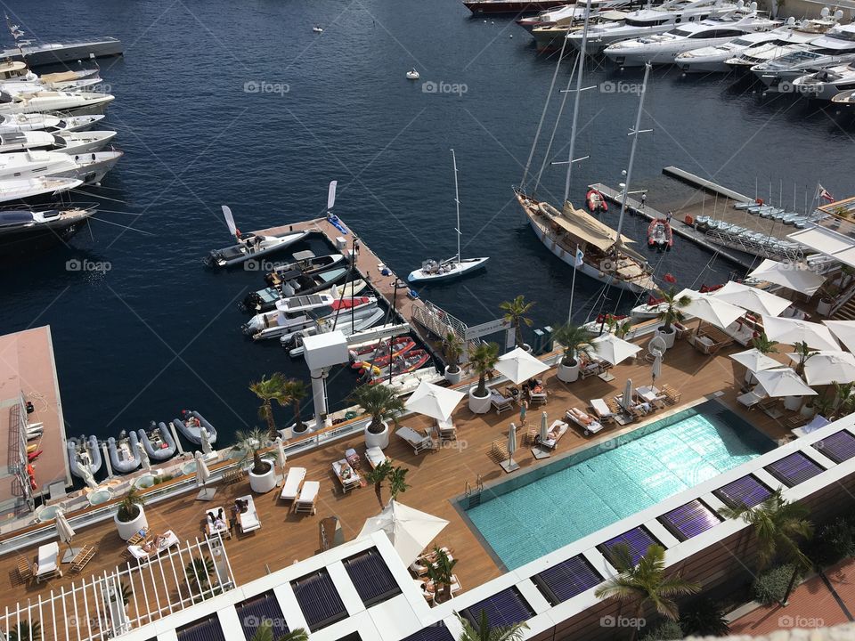 Aerial view on harbor 