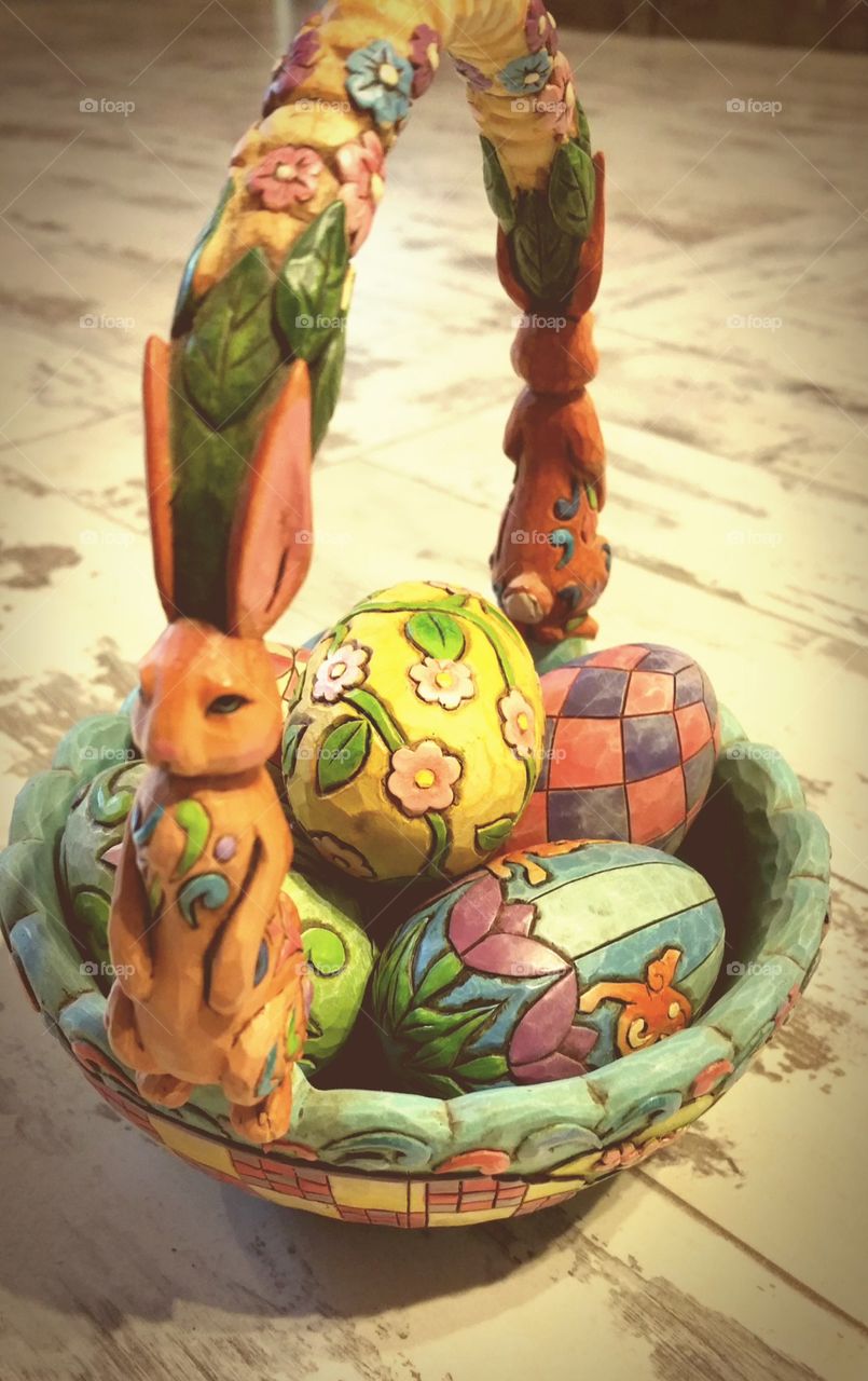Easter Decorating . Time honored tradition of decorating and carving baskets