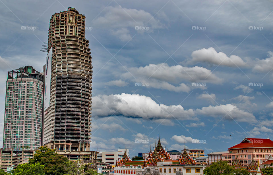The Sathorn Unique Tower or the Ghost Tower of Bangkok Thailand Southeast Asia