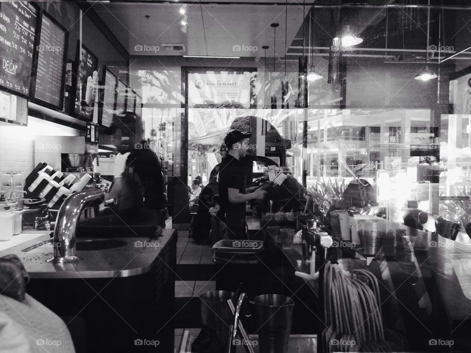 Cafe reflection