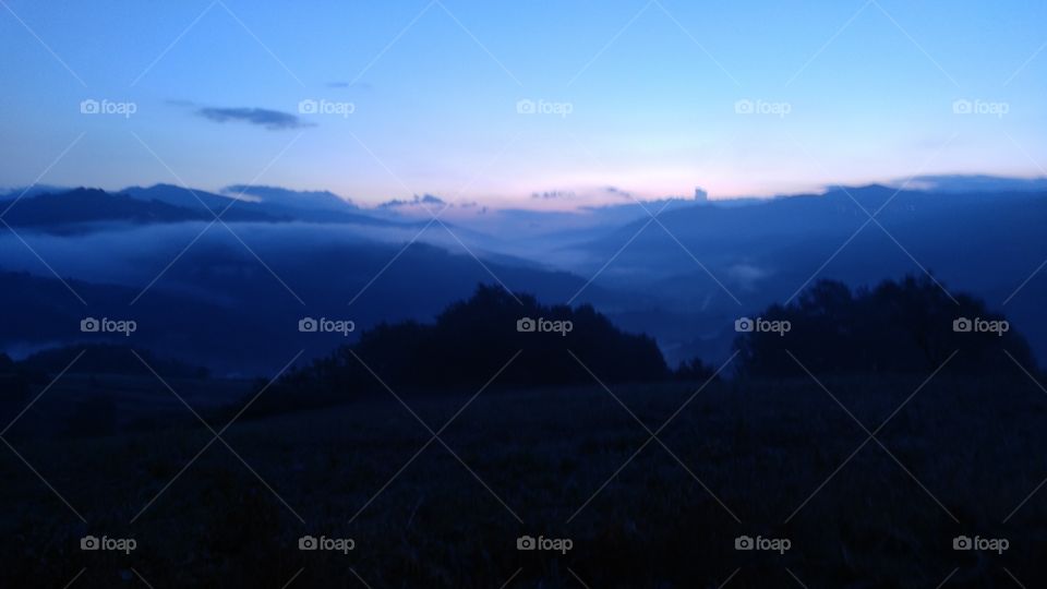 Landscape, Sky, Mountain, Fog, Tree