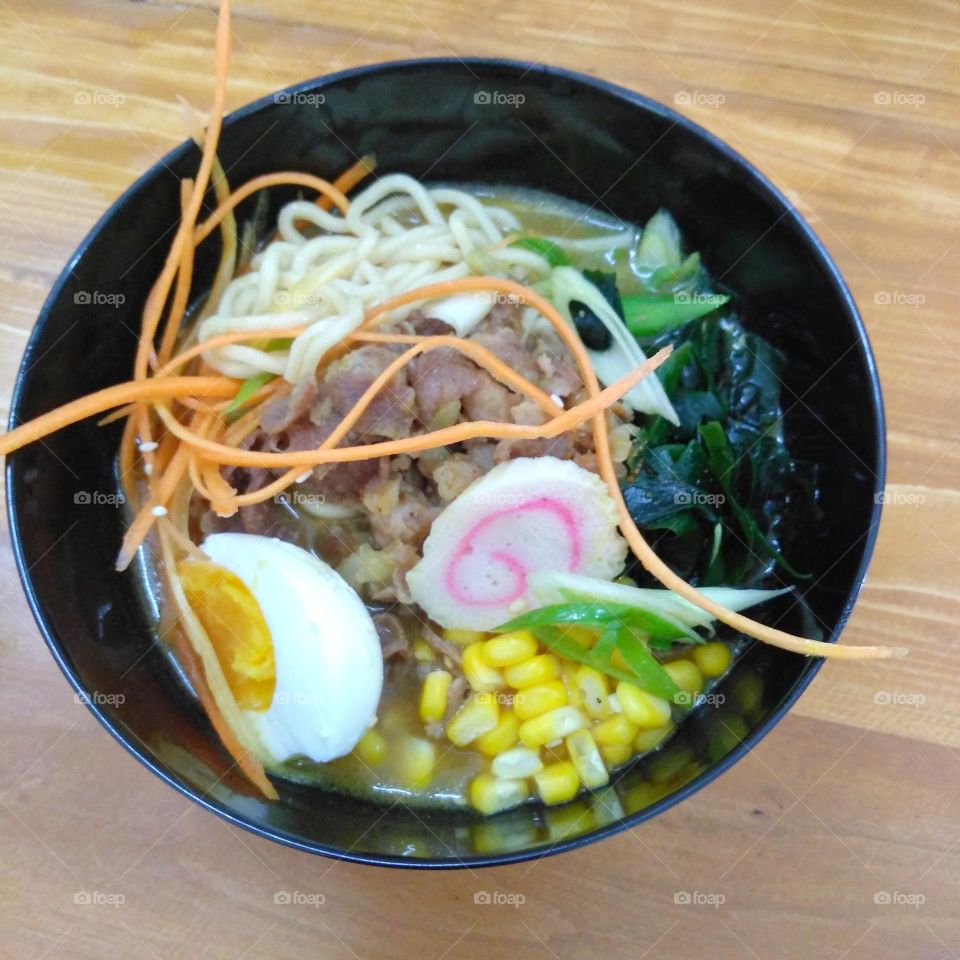 Delicious ramen on the table