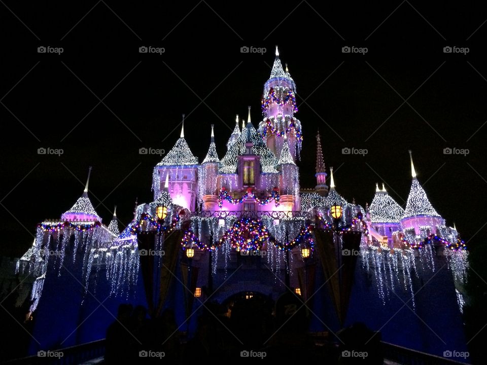 Disneyland Castle at Christmas 