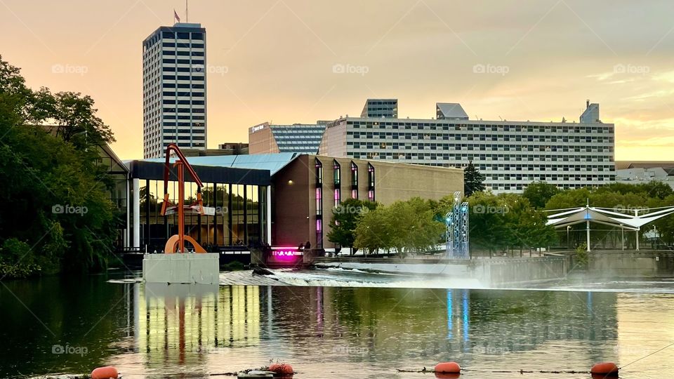 Century Center on the river