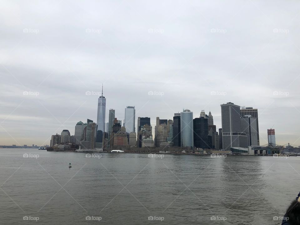 River view of New York , nice grey day