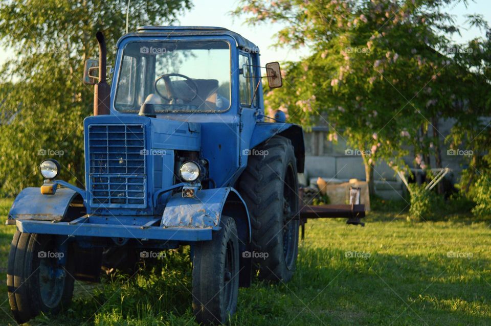 blue tractor