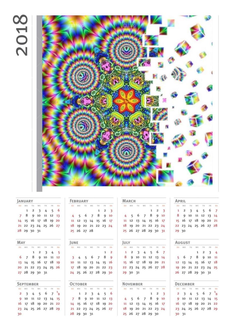 Abstrakt Kalender 2018