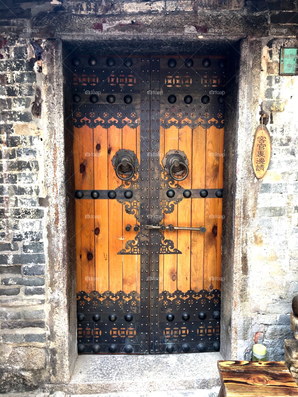Traditional Chinese Door at Dapeng Ancient Village - Shenzhen, China