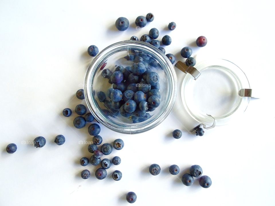 Blueberries in a jar