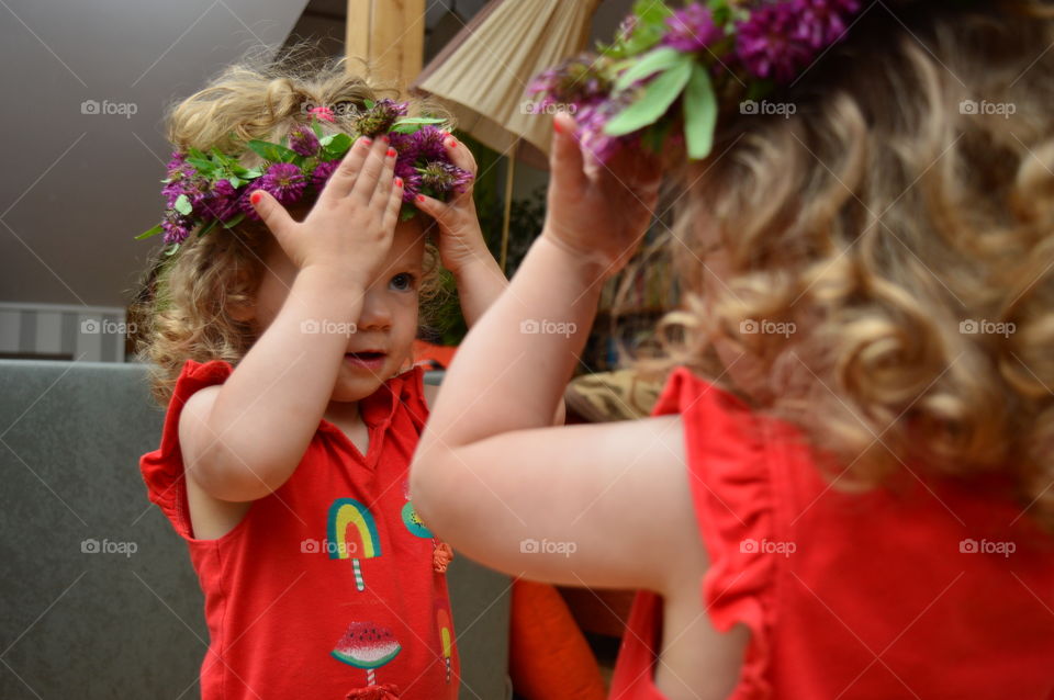 Sweet girl with flower crown