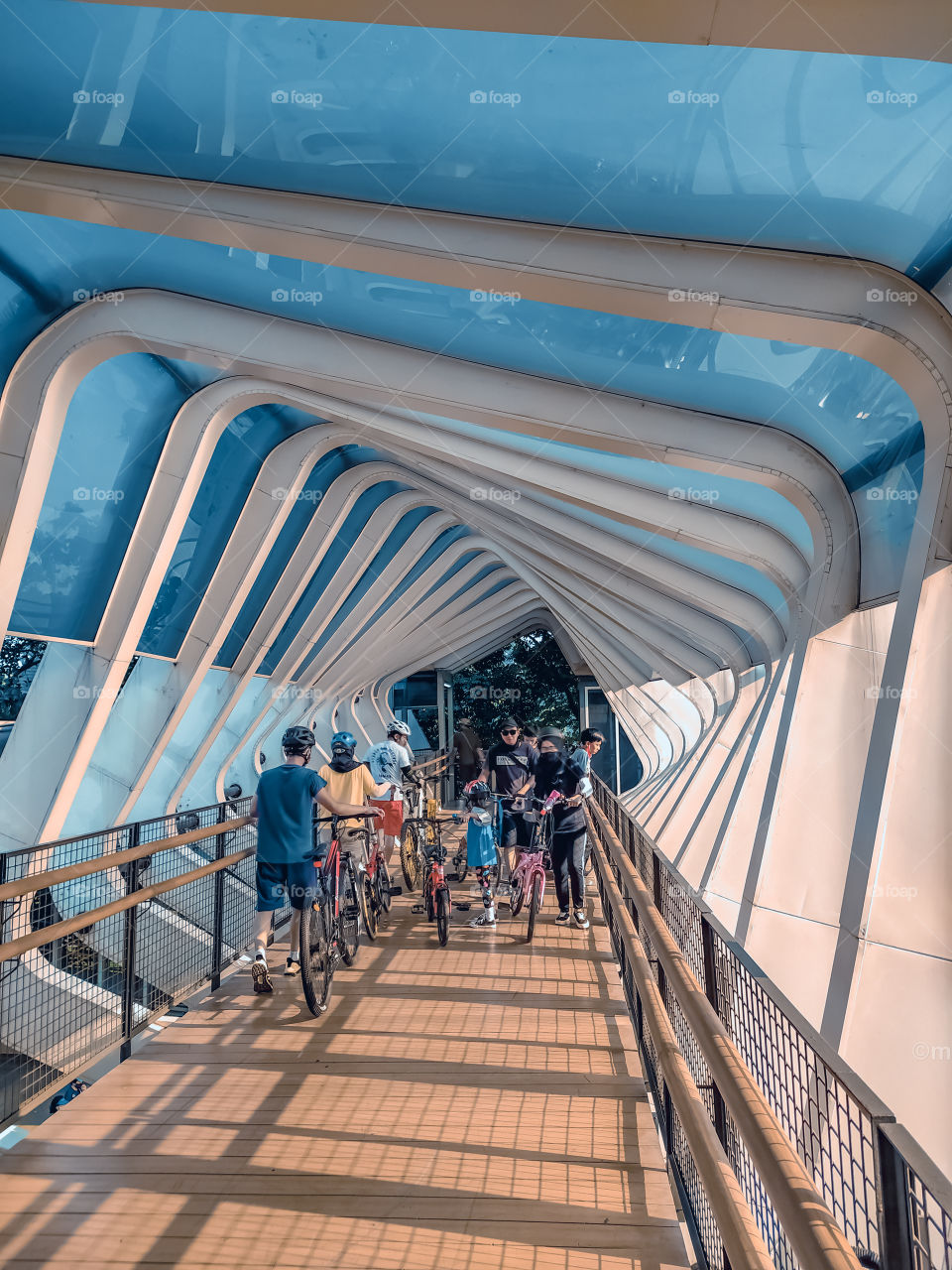 Beautiful pedestrian bridge in Jakarta