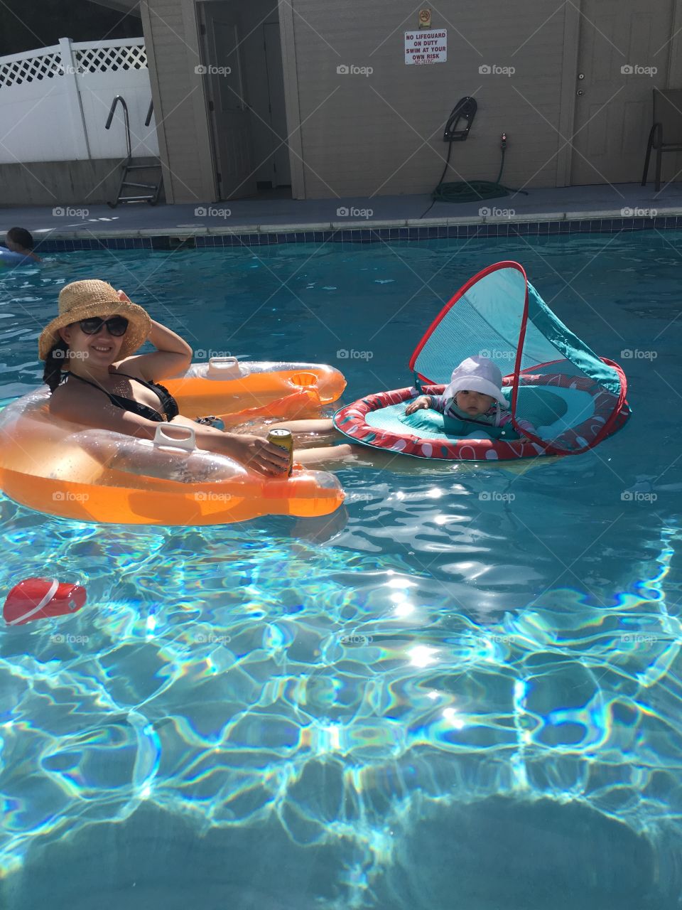 Relaxing in the pool