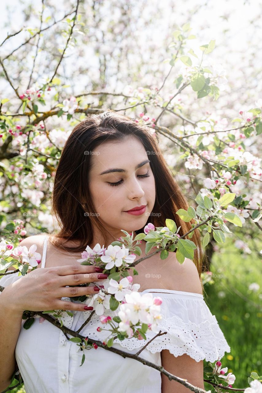 woman in spring