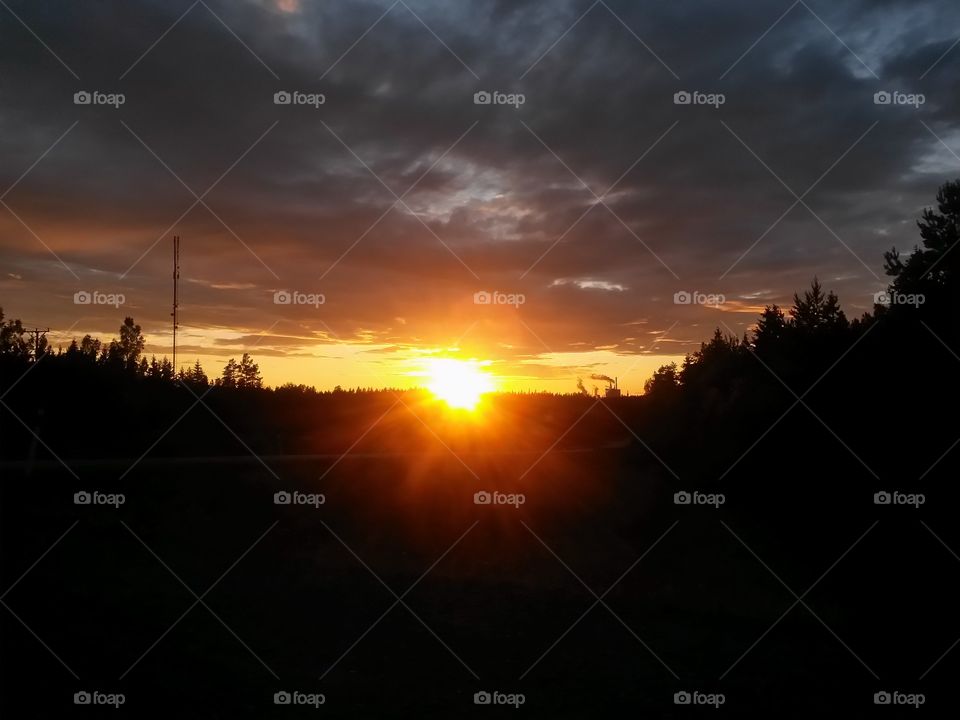 sunset. korsnas i gavle in sweden.