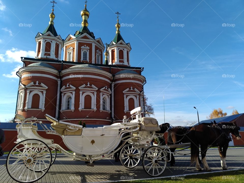 Carriage with two horses