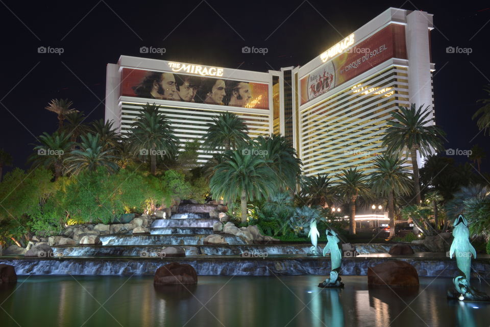 The Mirage in Las Vegas. The Mirage hotel on the strip in Las Vegas, Nevada taken at night