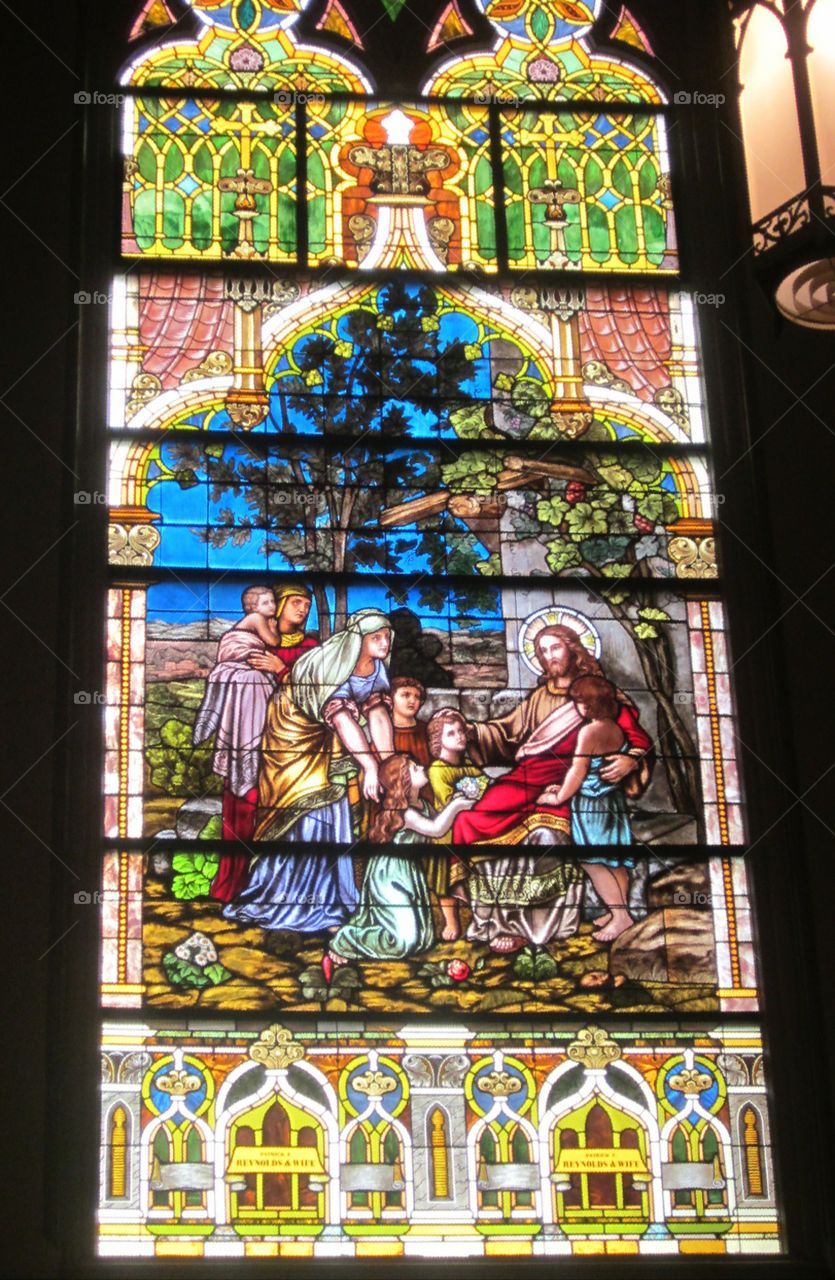 stained glass window in a church