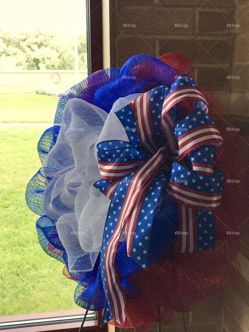 American flag ribbon wreath 