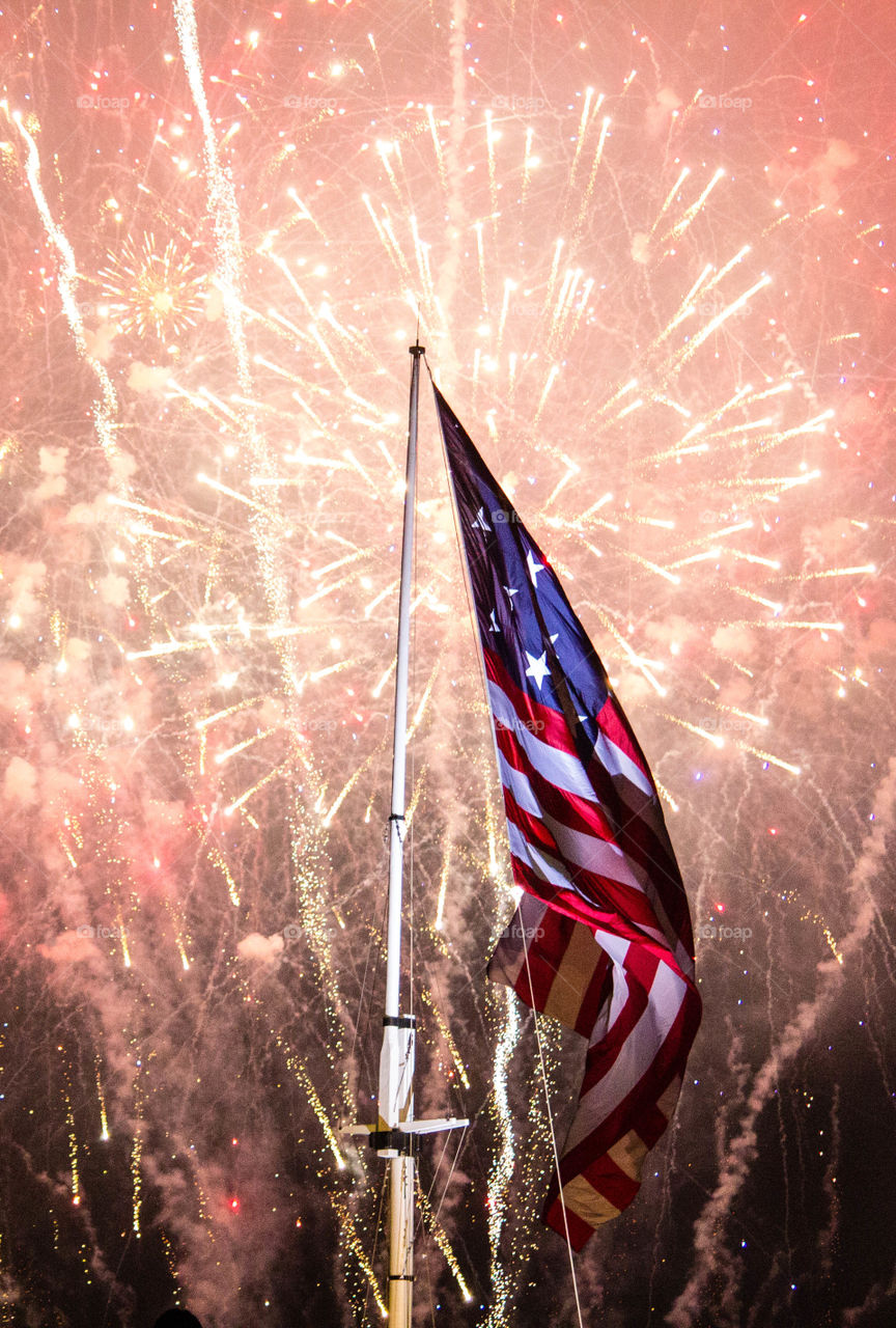 The American flag flies high over Fort McHenry on the 200 Anniversary of the Battle of Baltimore in 2014.  