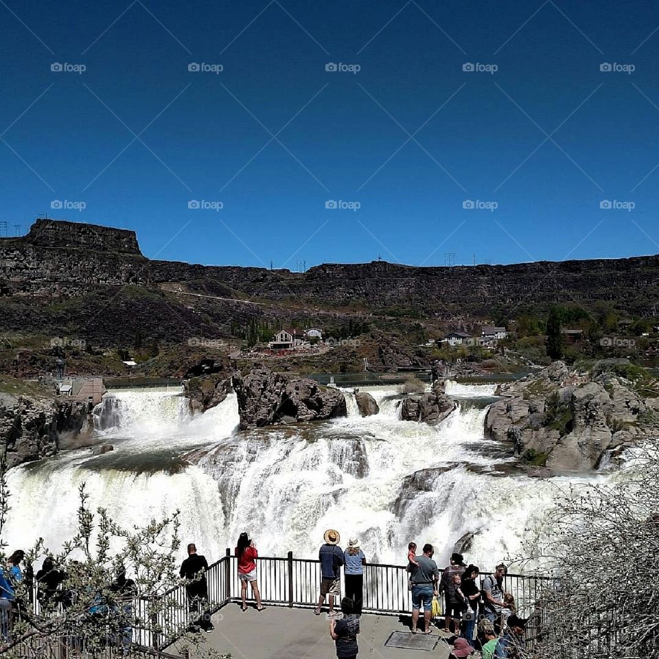 Stopping at Shoshone Falls in Twin Falls, ID on vacation.