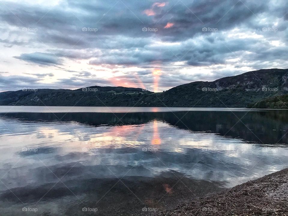 Sunset on a lake 