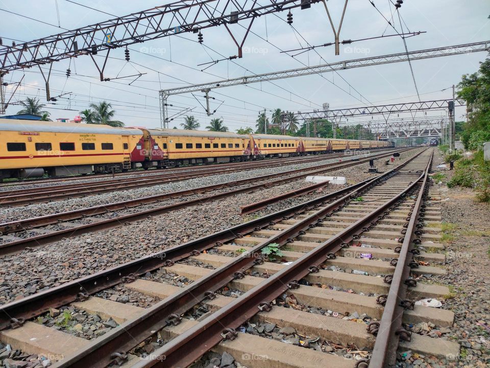 Indian railway track and train