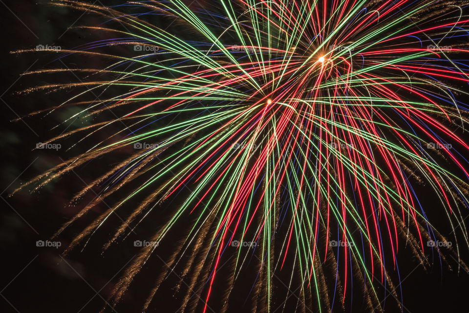 4th of July Fireworks. Fourth of July festivities featuring fireworks in Brookfield Wisconsin