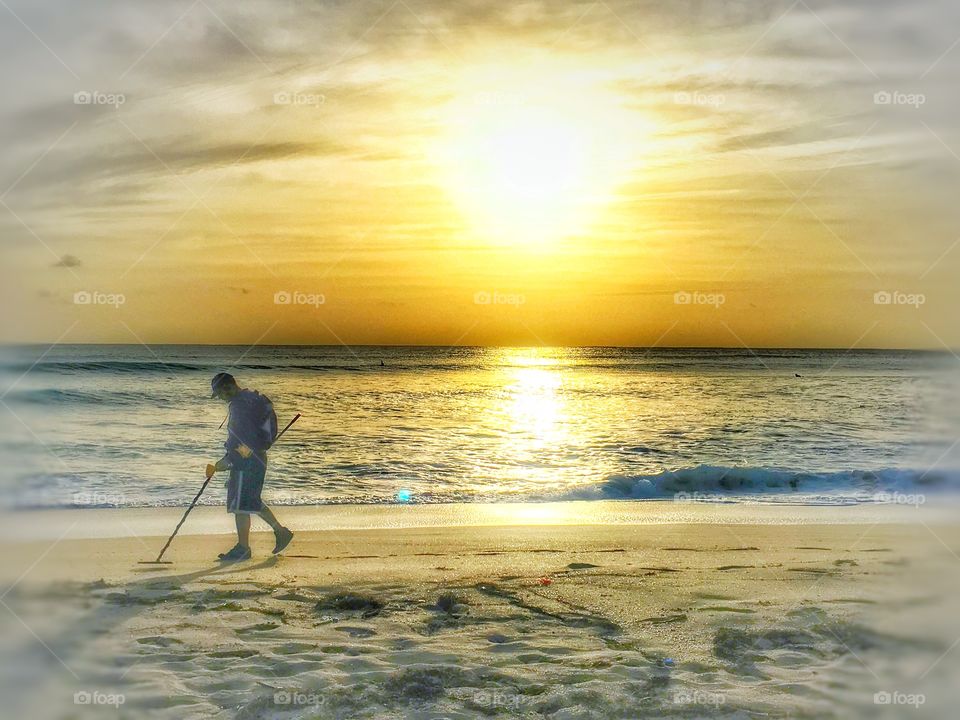 Man with a metal detector