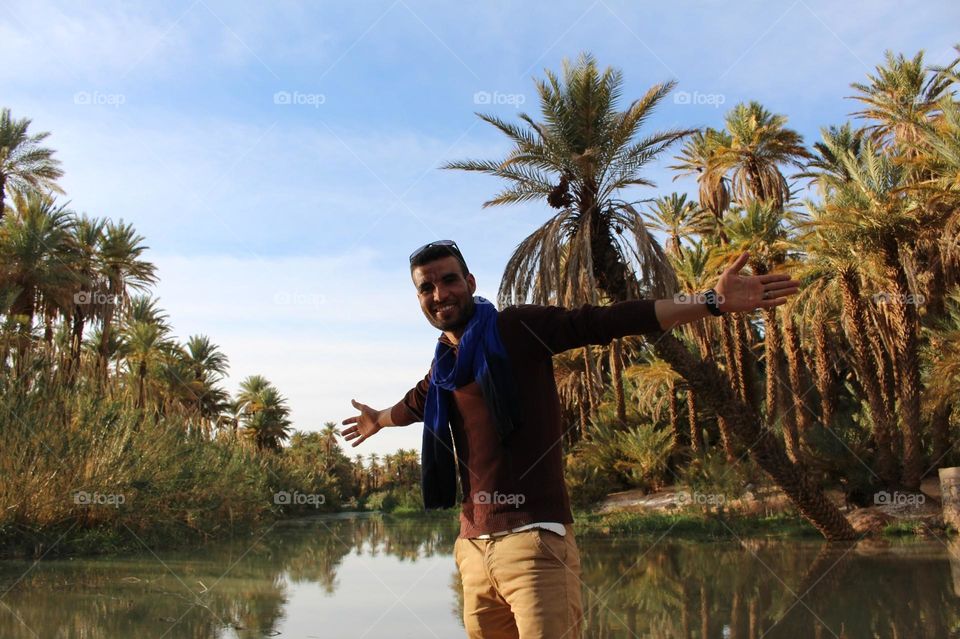 Amazing view of river and palms