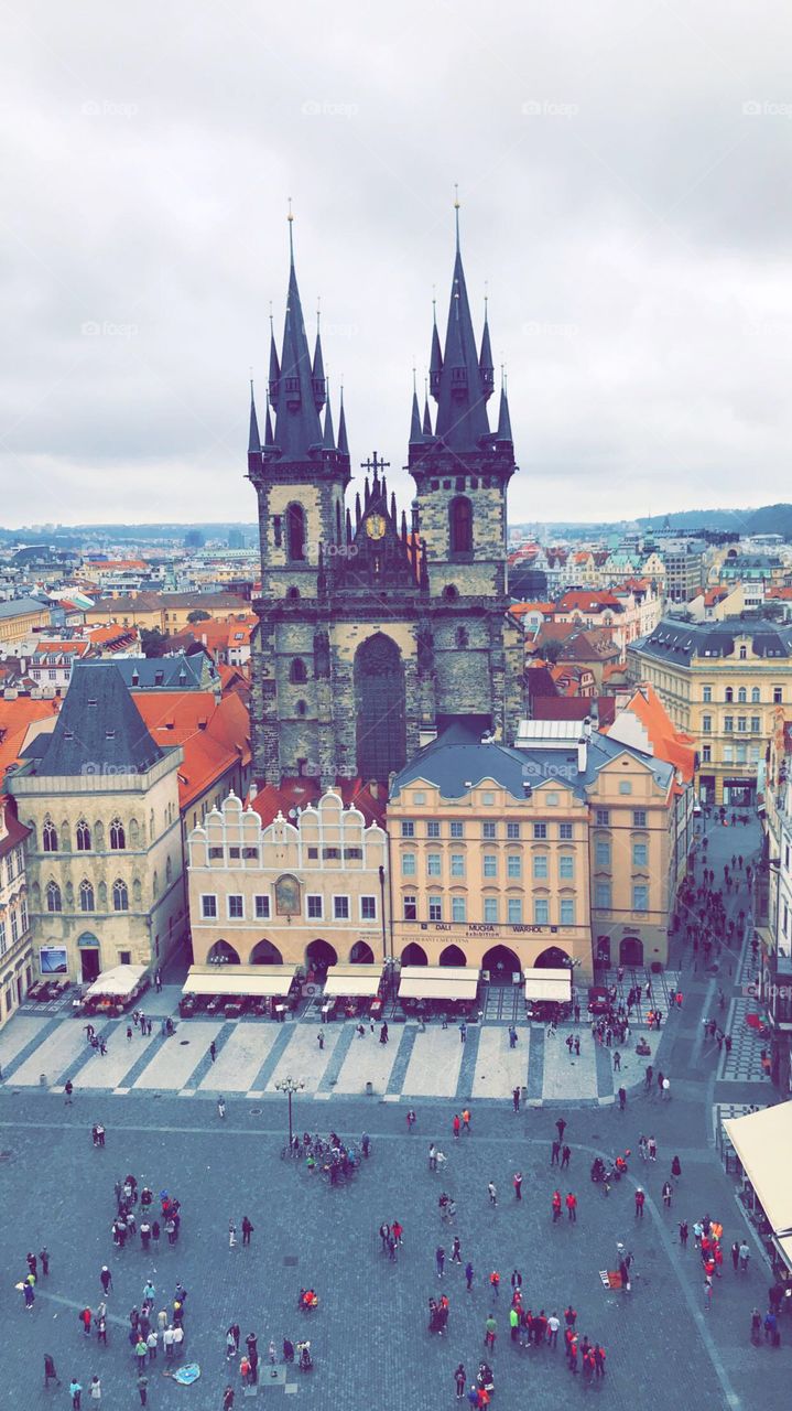 Church of Our Lady before Tyn - viewed from the Old Town Hall, Prague 