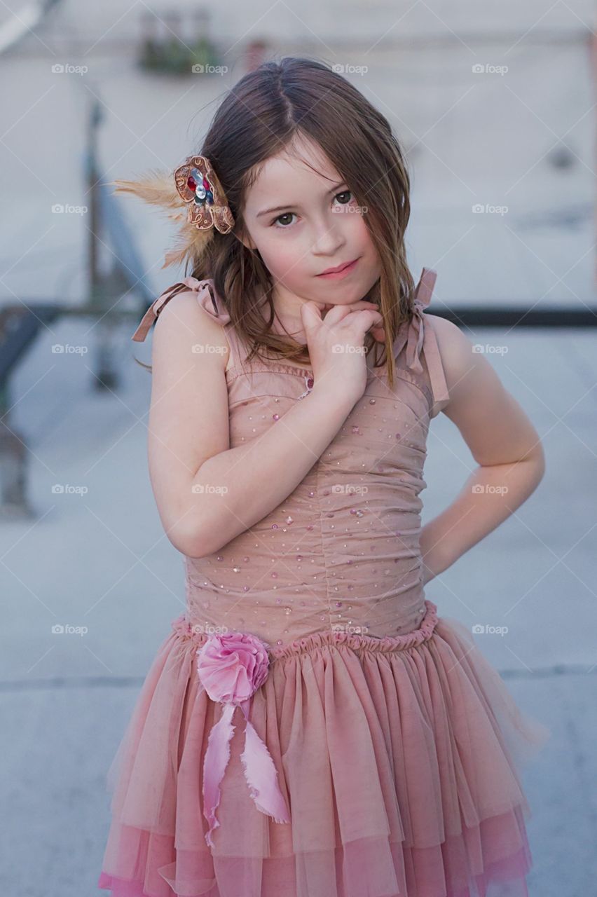 Playing with pretty clothing samples 