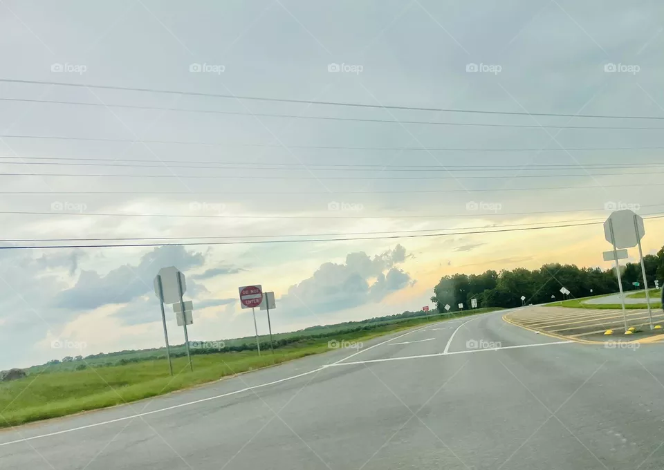 Summer sunset sky
