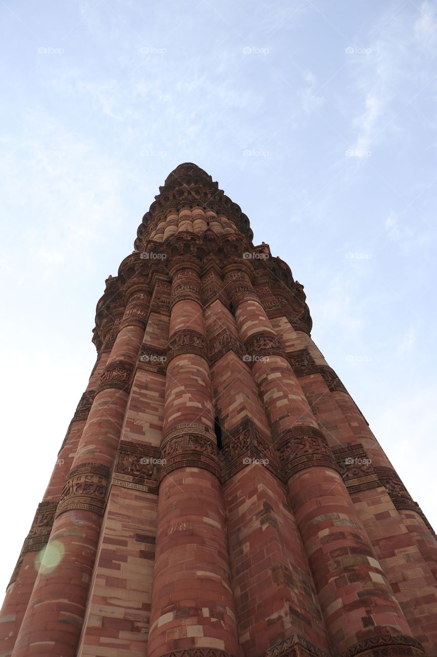 world's tallest brick minaret.
Built in 11th century, this is Qutub Minar in Delhi. See the unique symmetrical design because of which it has withstand the test of time.