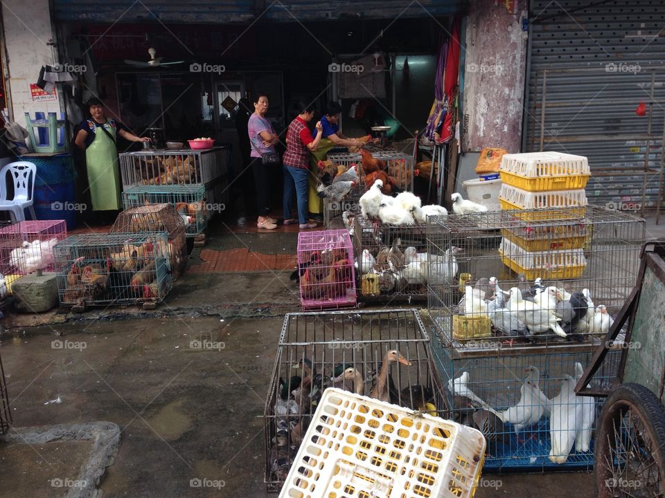 Street market in China