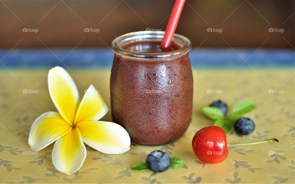 Fresh blueberry smoothie