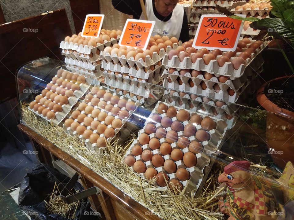 Eggs at La Boqueria Market, Barcelona