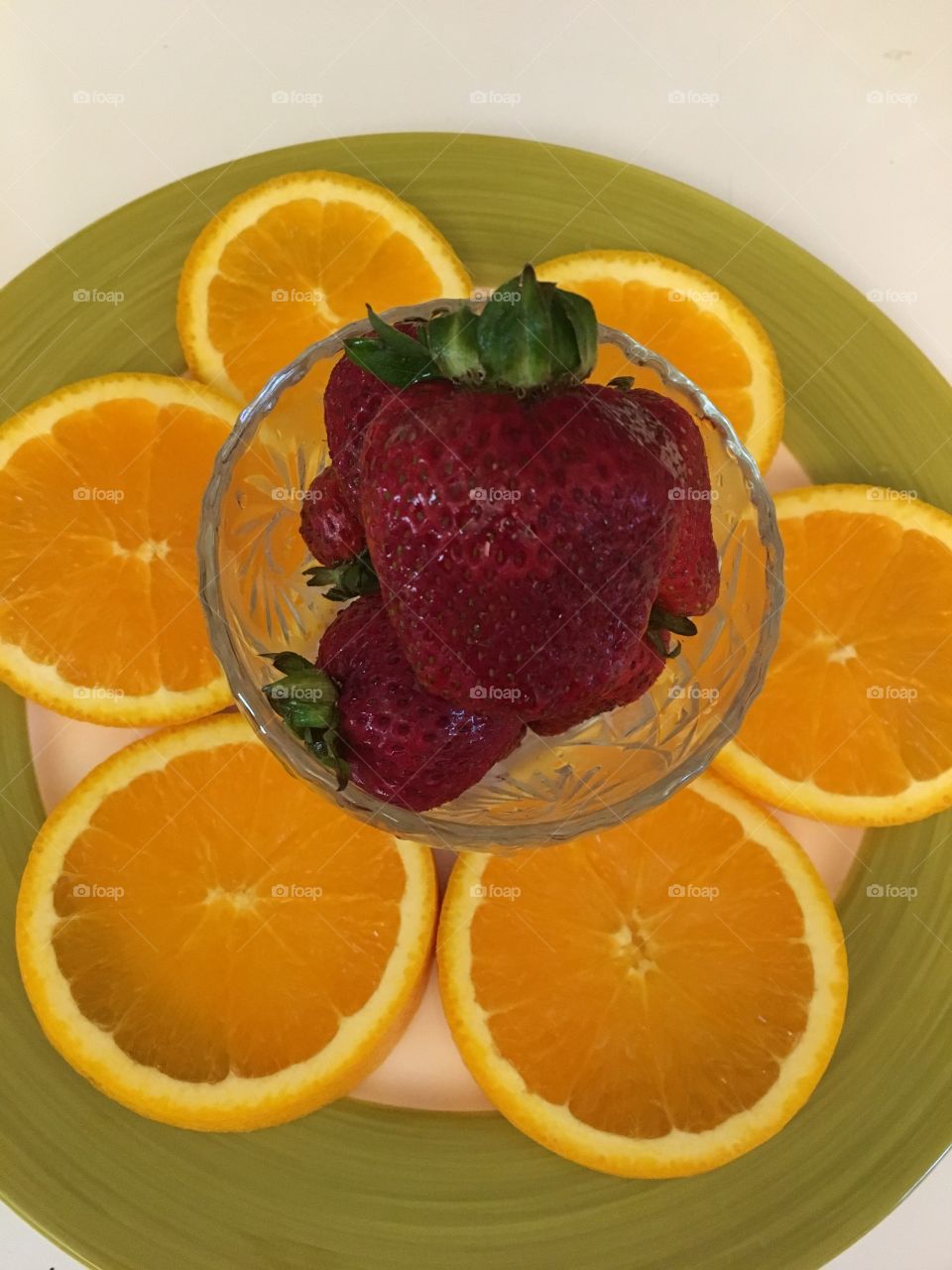 Strawberries & orange platter
