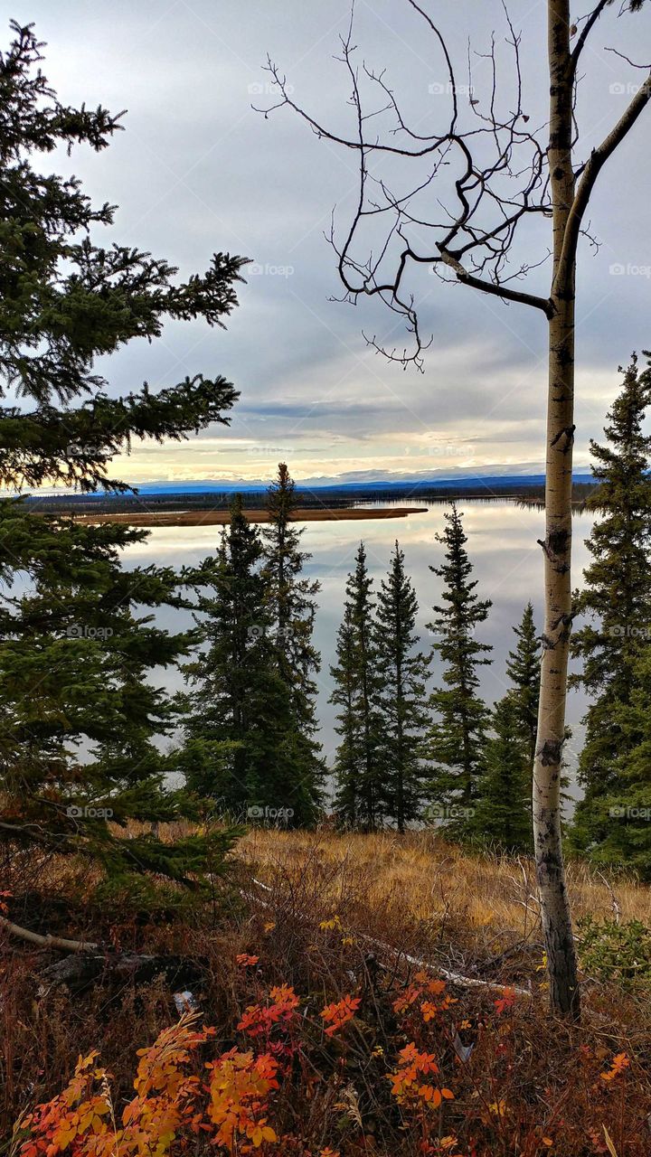 Peaceful tranquility watching the sun set over this remote lake in Canada's Yukon Territory.