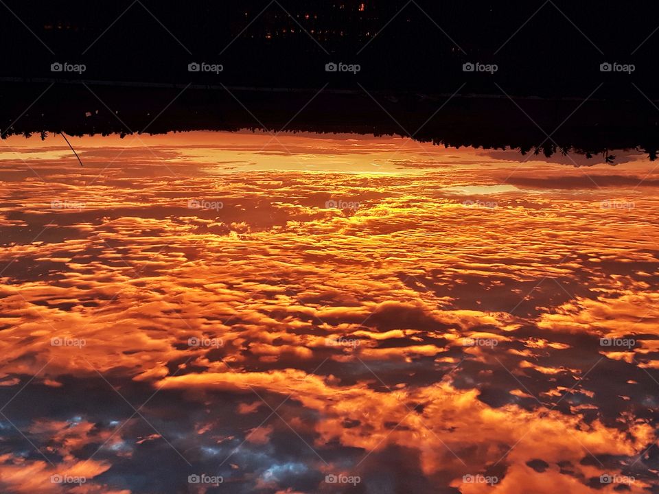 Orange upside down clouds