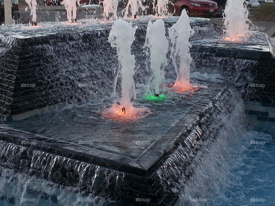 colorful water fountain