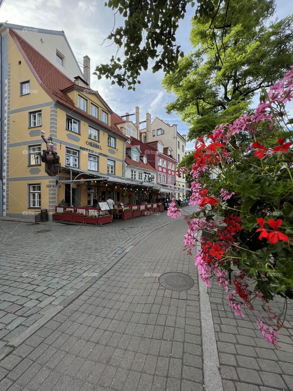 Sunny summer day. Riga, Latvia. Street photography.