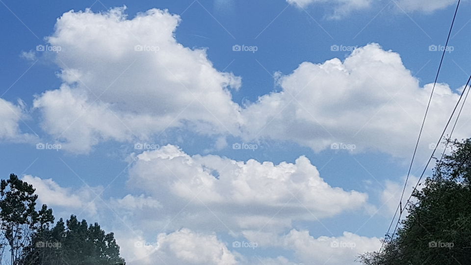 beautiful blue sky with white clouds