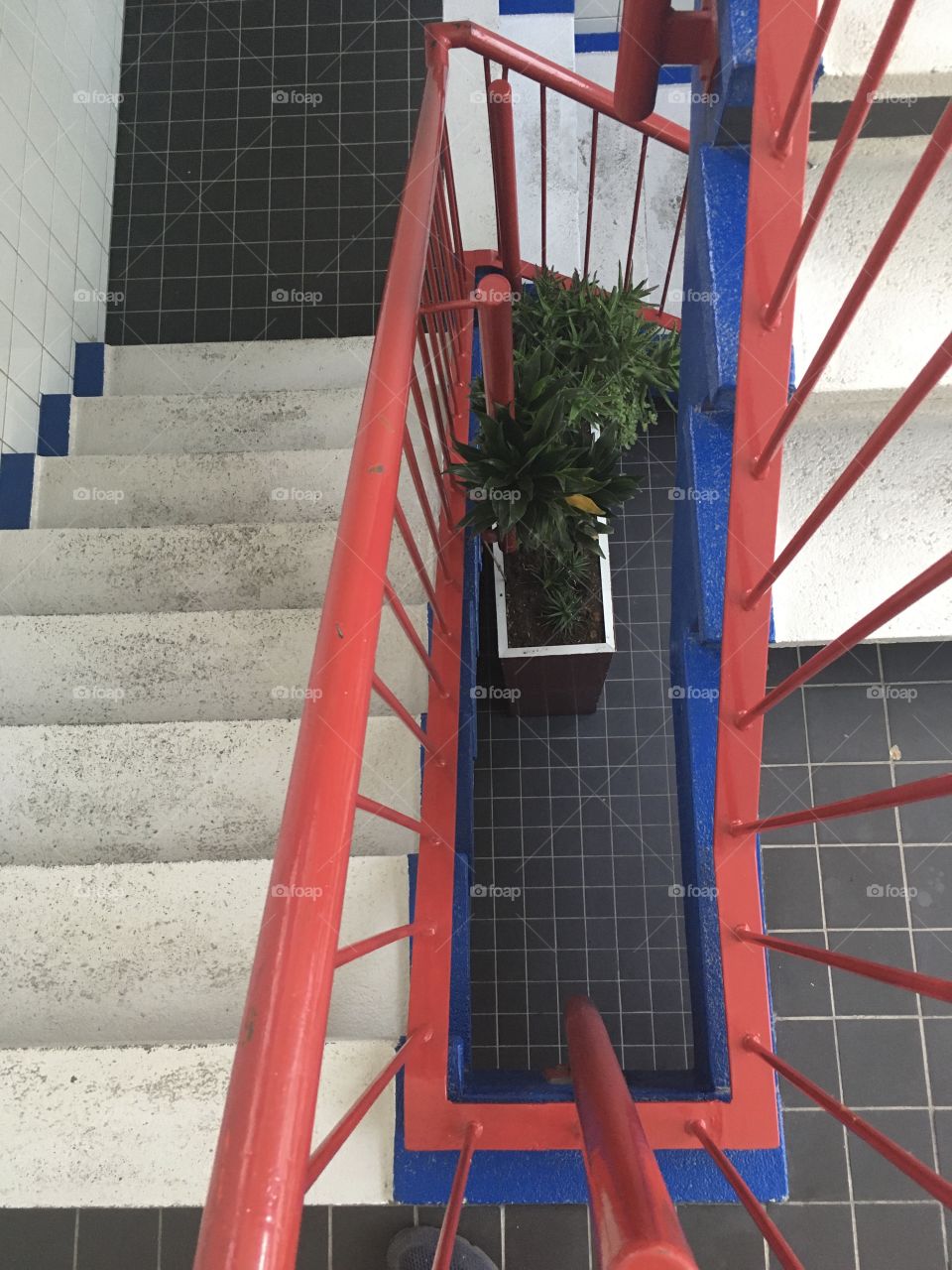 In the stairwell of home