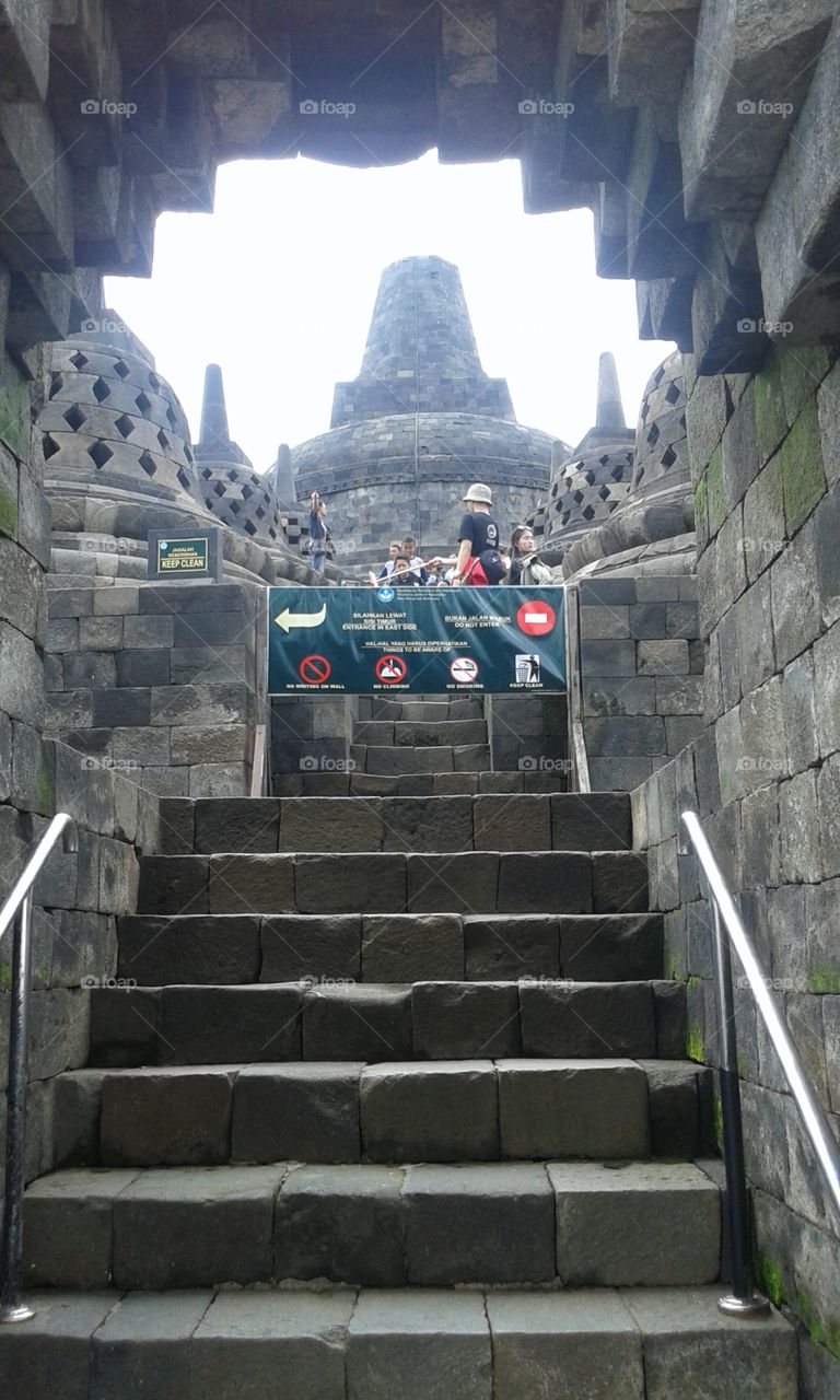 stairs to the top of the temple