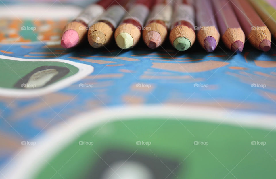 Colorful Pencils, close up