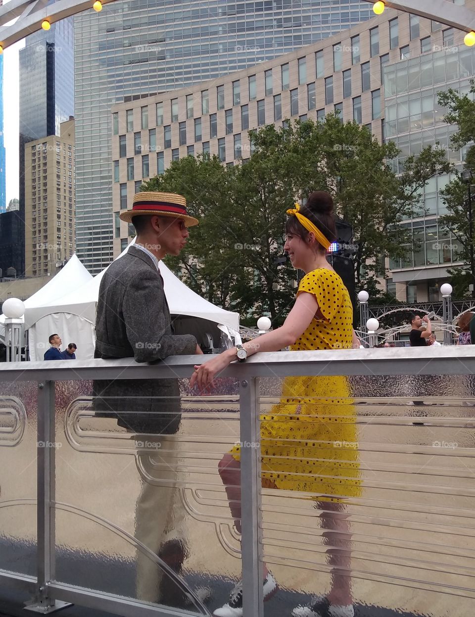 Couple Dressed in Period Outfits for Swing Dancing