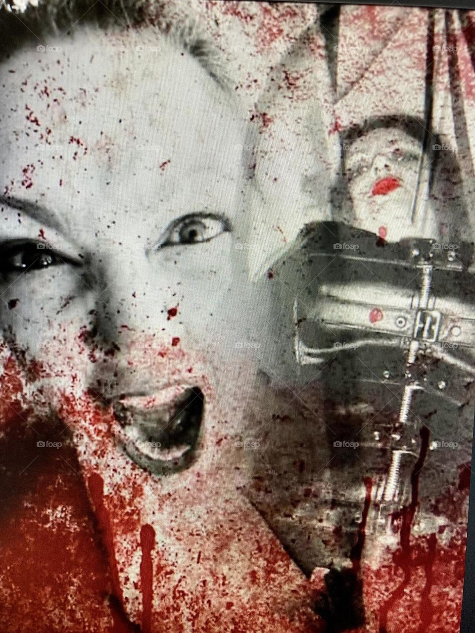 Spooky season sword and blood