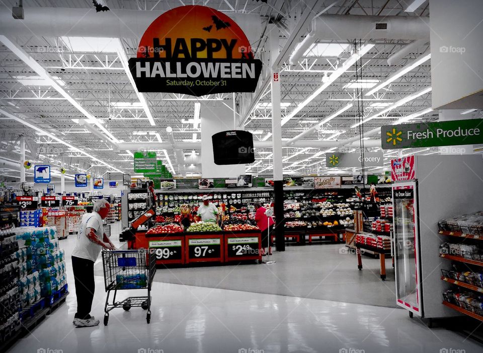 Halloween shopping. Halloween shopping at the big store.