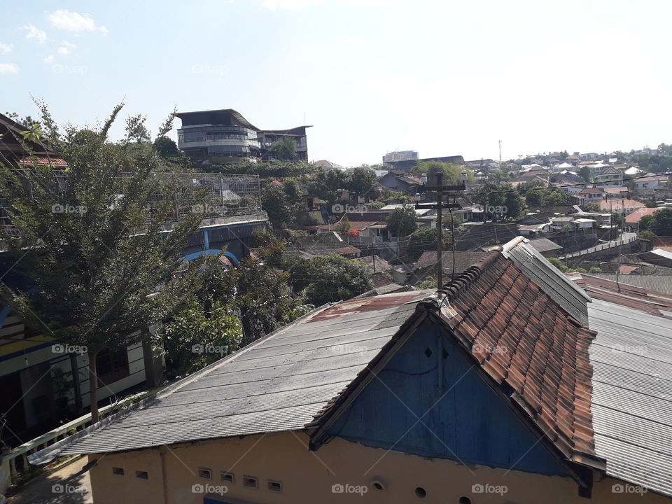 The nice view from the upper Semarang City, Indonesia